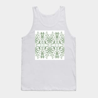 Modern minimalist green leaves design Tank Top